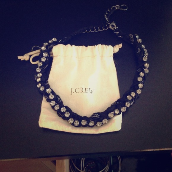 Jcrew black necklace with rhinestones