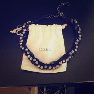 Jcrew black necklace with rhinestones