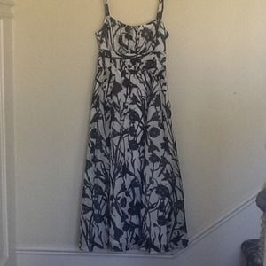 Zara Navy & White Floral Dress