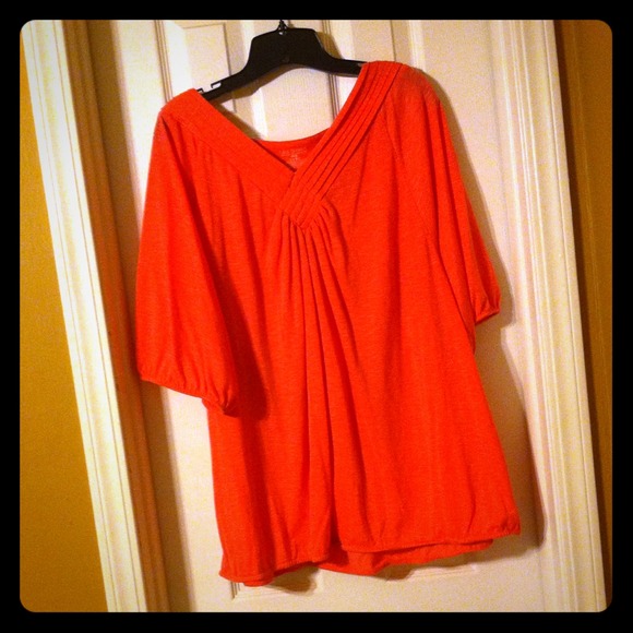 SOLD Lane Bryant Peach Colored 3/4 Sleeve Shirt.
