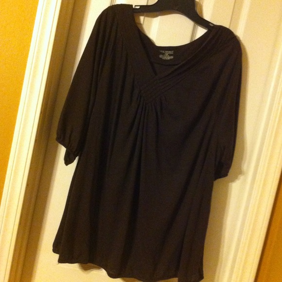 SOLD Lane Bryant 26/28 Brown 3/4 Sleeve Shirt.