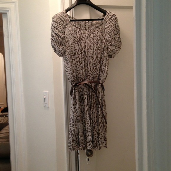 NWOT Joie sheer leopard print dress with belt. - Picture 2 of 4
