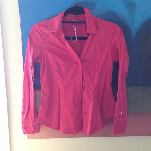 Talbots Haberdashery raspberry button up