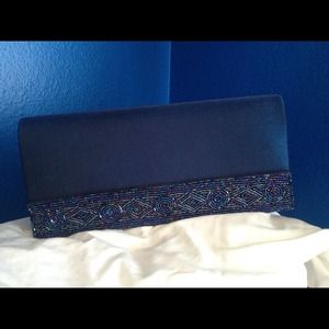Navy blue clutch purse