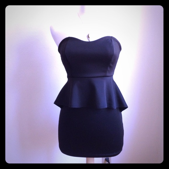Cute and simple black peplum dress.