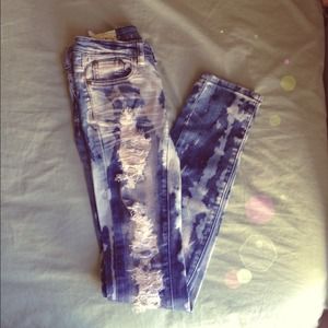 Distressed Tie Dyed Jeans