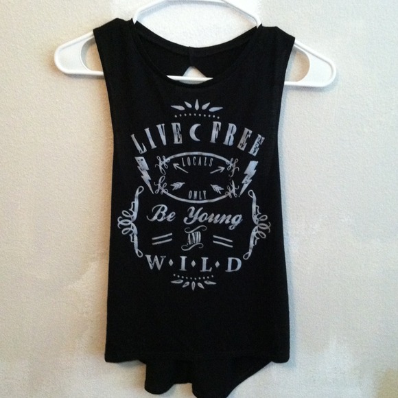 Tops - Live free, be young and wild muscle tee