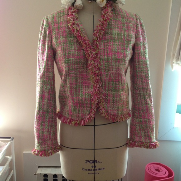 Handmade pink and green preppy blazer