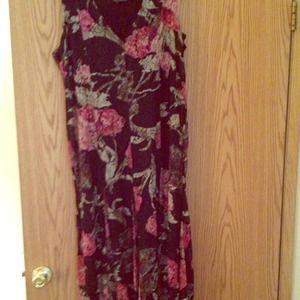 Full length,mesh w slip 60viscose40nylon dress