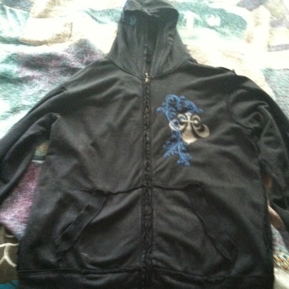 Men's size xxl Affliction graphic zip up sweater