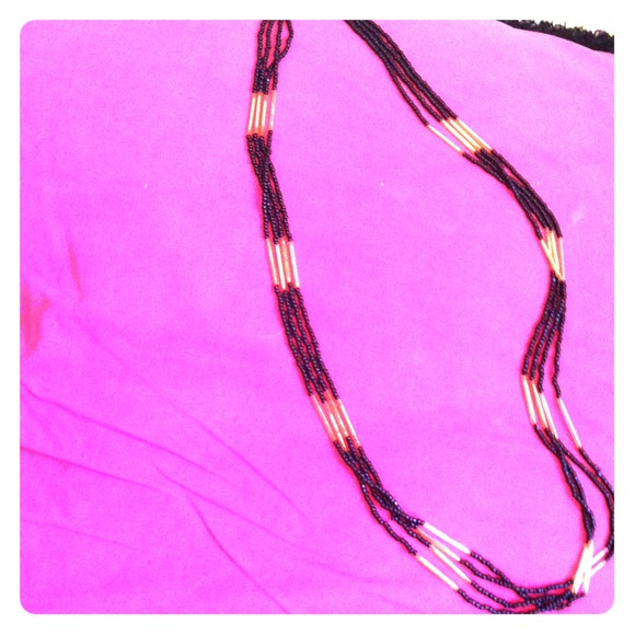 Black and gold beaded necklace