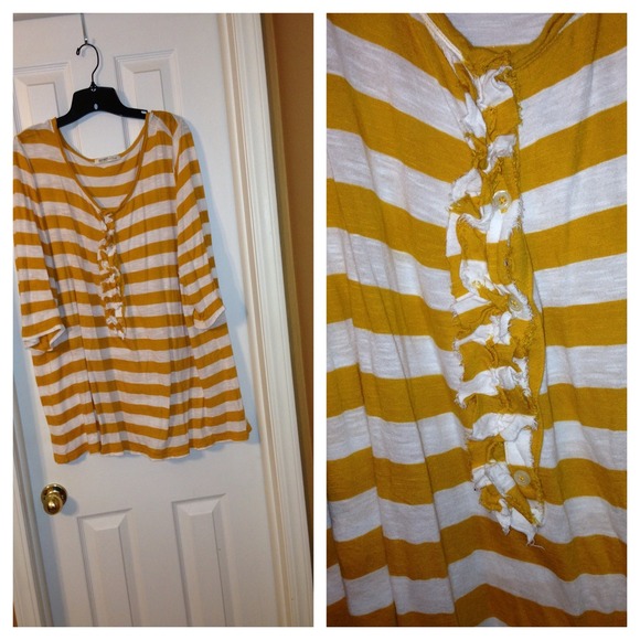 SOLD Old Navy Plus Size 3x yellow & white striped