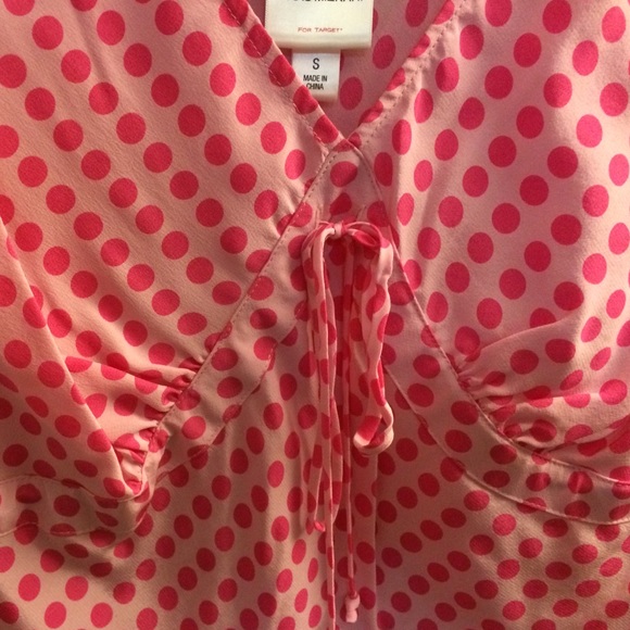 Pink polka dot ๐ฏ silk tank top. Never Worn. - Picture 4 of 4