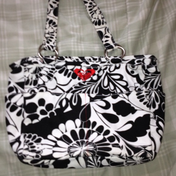 Roxy Black and White Floral bag