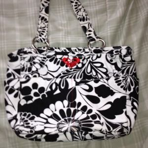 Roxy Black and White Floral bag