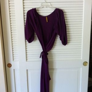 Rachel Pally wrap dress, soft, flown, deep purple.