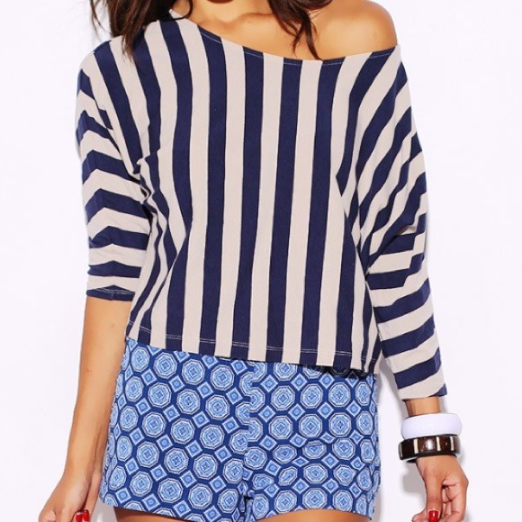 Reduced! Striped Batwing Top NWOT