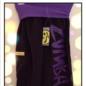 ~SOLD~ in bundle black & purple Zumba Capri pants