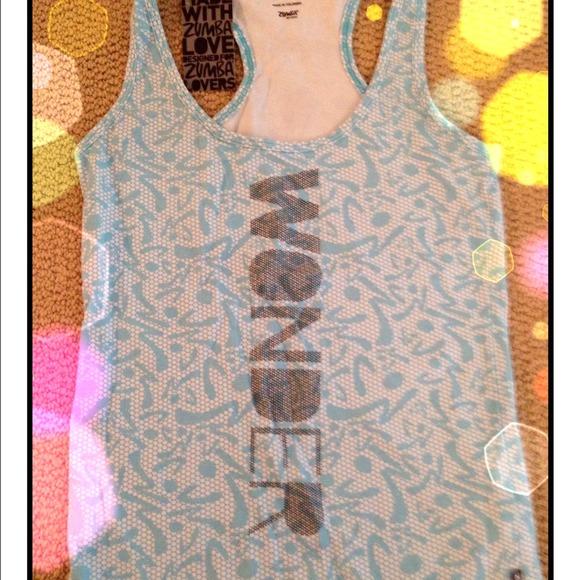 ~SOLD~ in bundle blue and white Zumba racerback