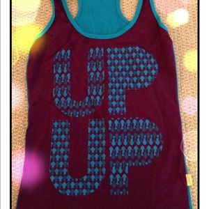 ~SOLD~ in bundle eggplant and blue Zumba racerback