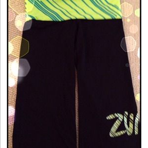 ~SOLD~ in bundle Black flap over Zumba Capri pants