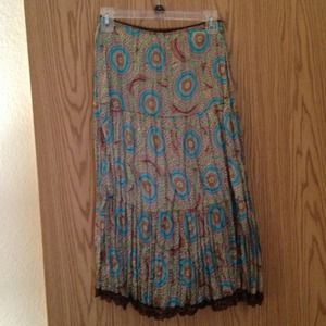 Shiny,light-weight-below knee perm pleat skirt