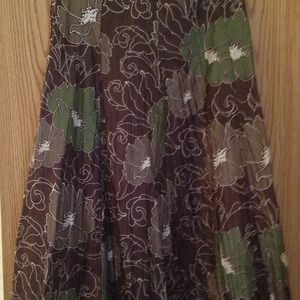 Brown,taupe,moss green pleat ..zip elastic waist.