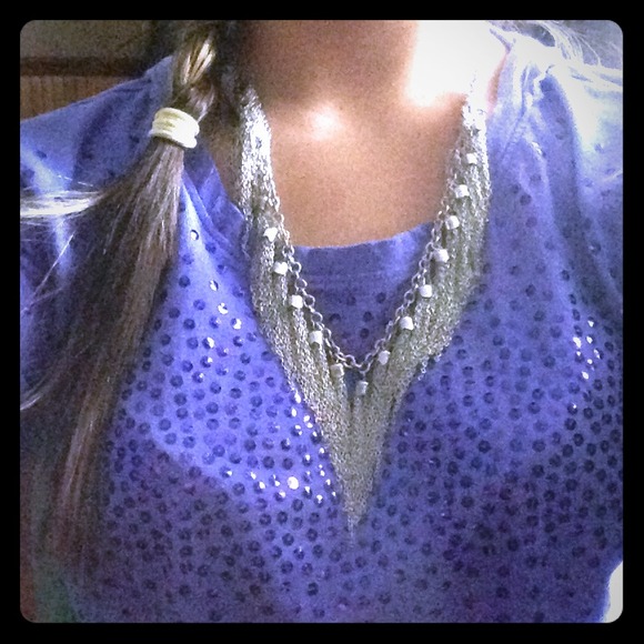 Silver tassel necklace