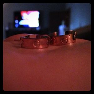 Rose gold love earrings