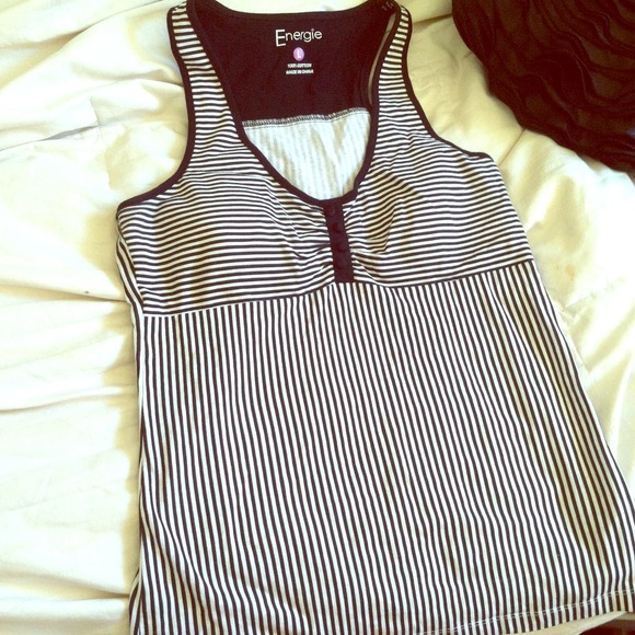 Black and white striped tank top
