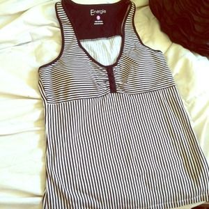 Black and white striped tank top