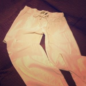 White linen pants