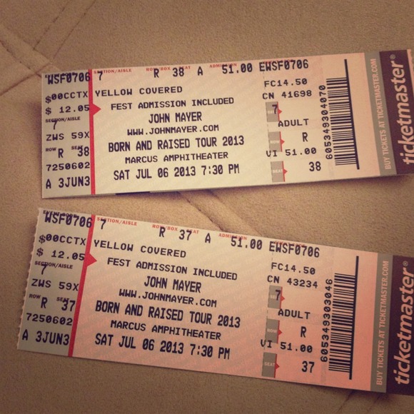 •SOLD• John Mayer tickets- Milwaukee WI 7/6/13