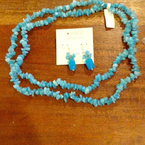 Genuine stone and sterling silver set! Great gift!