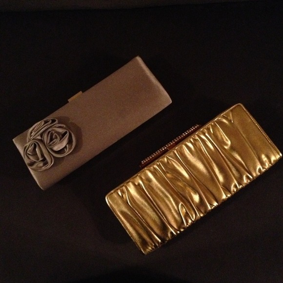 Gold and Silver clutch bags
