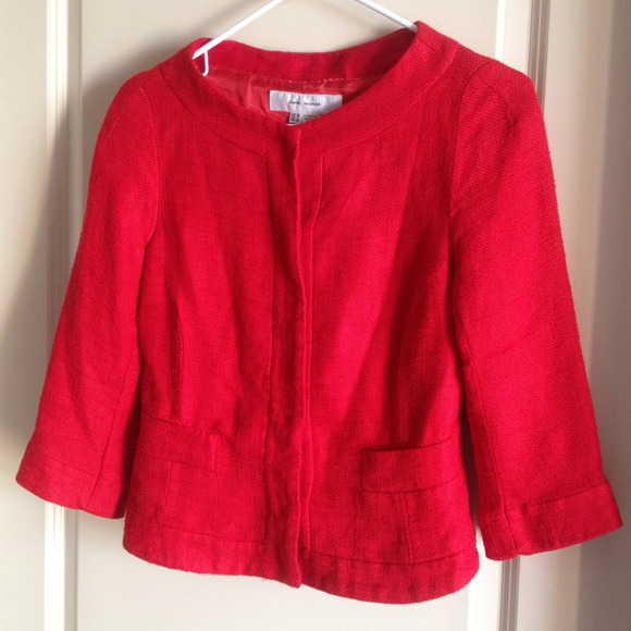 ZARA WOMAN red jacket SIZE 4-Outershell 100%Rayon