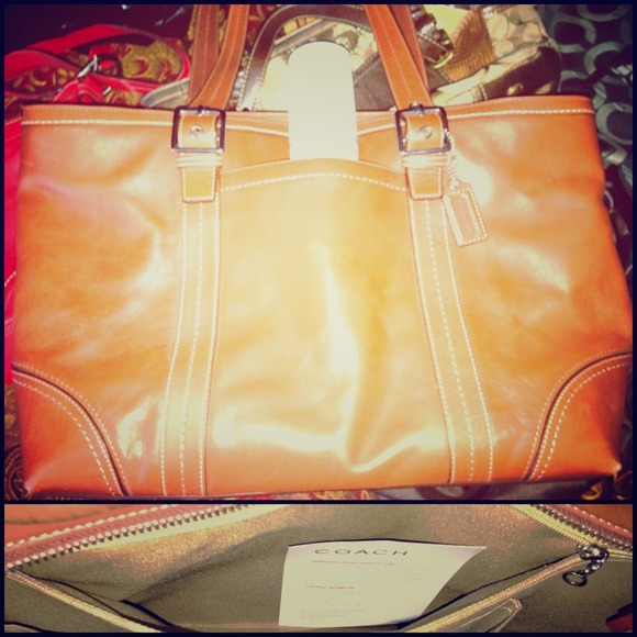 Coach Bags Large Brown Leather Coach Bag Poshmark