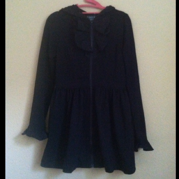 Black Jacket with Ruffle Detail - Picture 2 of 4
