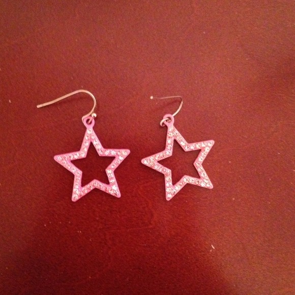 Pink star earrings!! :)