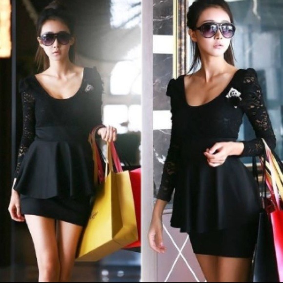 Dresses & Skirts - ❤Black Peplum Dress..Fits S/M❤