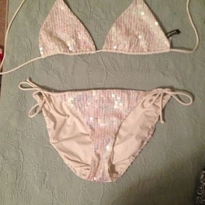 Reduced! White sequin bikini by DKNY