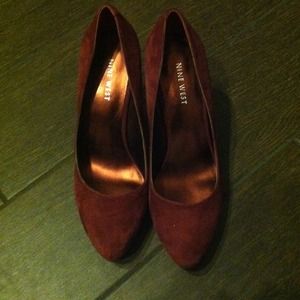 Nine West burgundy pumps.
