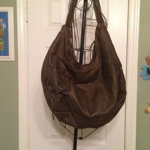 Brown faux leather bag