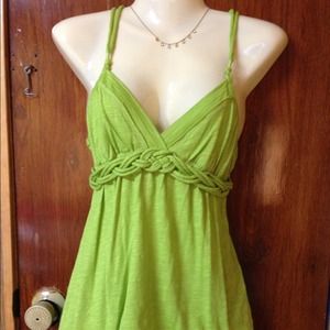 Lime green double spaghetti strap top