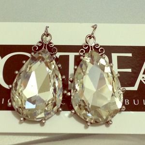 DIVA CRYSTAL FILIGREE TEAR DROP EARRINGS