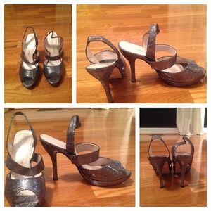 Silver sparkly heels!