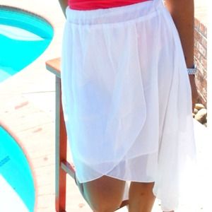 NEW!! All White Chiffon Skirt.