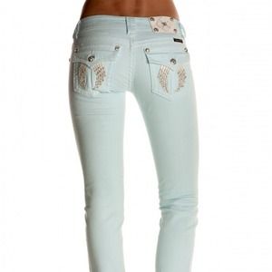 Miss me skinny jeans angel wing bling back pockets