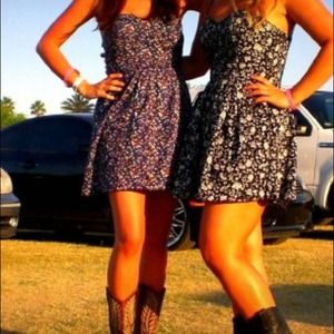 Strapless floral dress