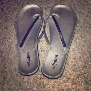 Silver Flip Flops